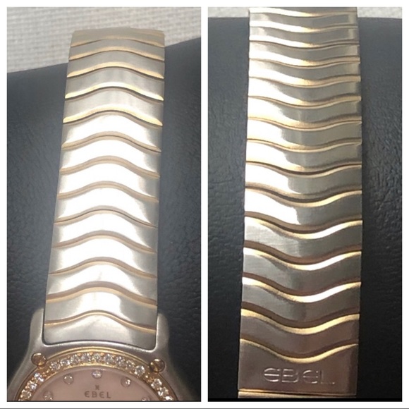 EBEL Wave Diamond 2 Tone Bracelet 18K YG/SS Watch - Picture 14 of 16